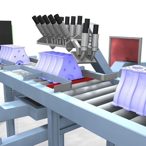 Wheelabrator Advanced Internal Cleaning, processbild av blästring