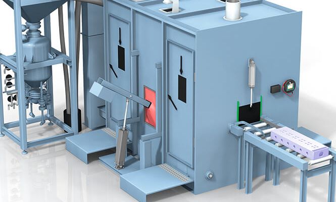 Wheelabrator AIC, kan enkelt anpassas för olika arbetsstycken, blästringsapplikationer och genomloppstider