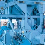 Wheelabrator FL Trådbläster frontvy - Genomloppsbläster - rensar tråd, stång eller sektioner med en diameter på 5 – 130 mm genom längsgående blästring