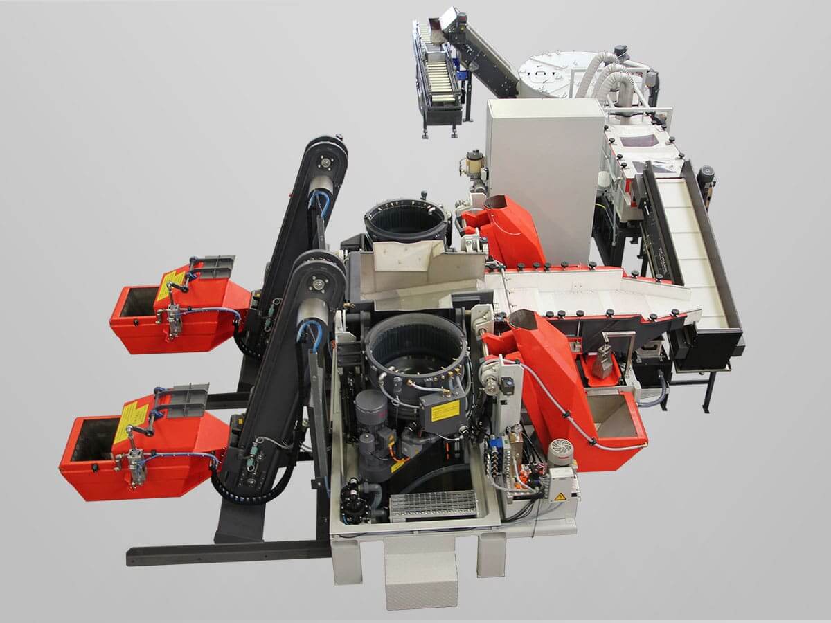 Centrifugaltrumling - Serien A2 (pro line) - Triple batch system med automatisk laddning och efterbehandling