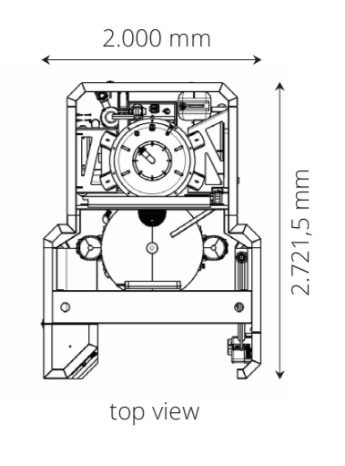 3D post print maskin - AM Solutions M3, sidovy, produktspecifikation och produktmått