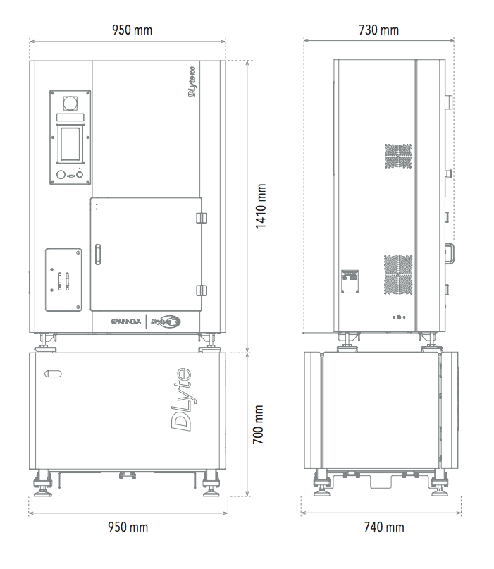 Drylyte 100I - Produktmått - Produktspecifikation