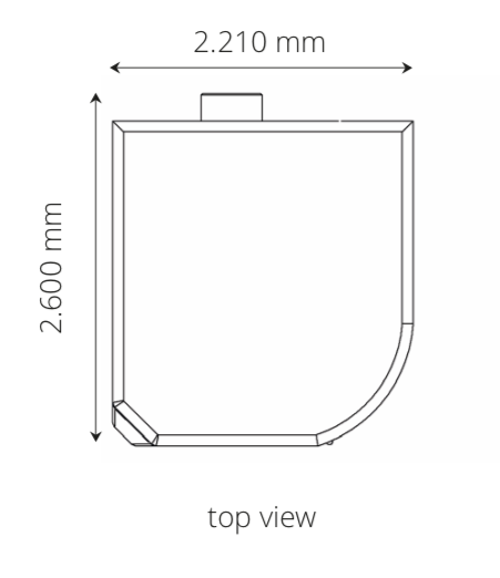 3D post print maskin - AM Solutions M2, toppvy, produktspecifikation och produktmått