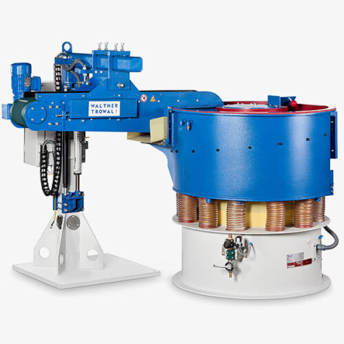 Magnetseparator installerad till en rundvibrator - Trumlingsutrustning