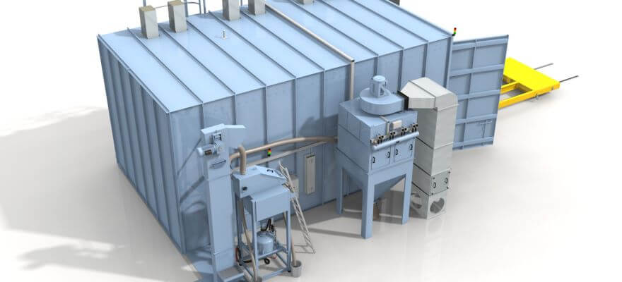 Wheelabrator Blästerrum, sidovy